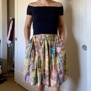 Colorful skirt with elastic waist